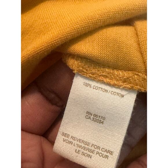 Free People Blouse Women's Size 6 Yellow Floral Boat Neck Short Sleeve Boho Top - Picture 7 of 9